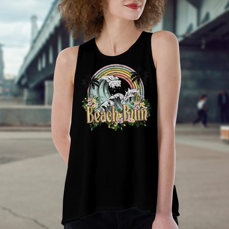 Vintage Retro Beach Bum Tropical Summer Vacation Gifts  Women's Loose Fit Open Back Split Tank Top