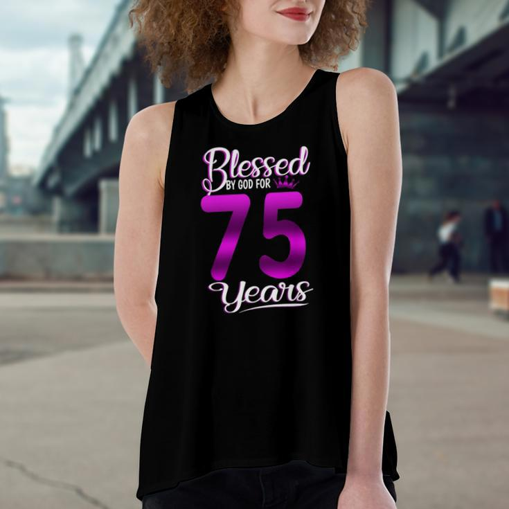 Blessed By God For 75 Years Old 75Th Birthday Crown Women's Loose Tank Top