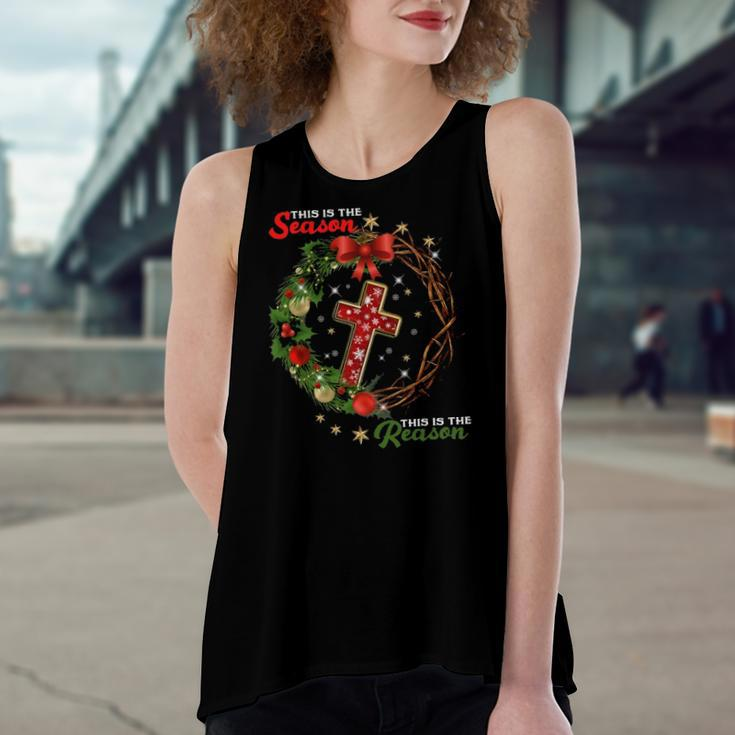 Christmas Wreath This Is The Season This Is The Reason-Jesus Women's Loose Tank Top