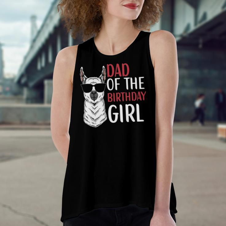 Dad Of The Birthday Girl Matching Birthday Outfit Llama Women's Loose Tank Top