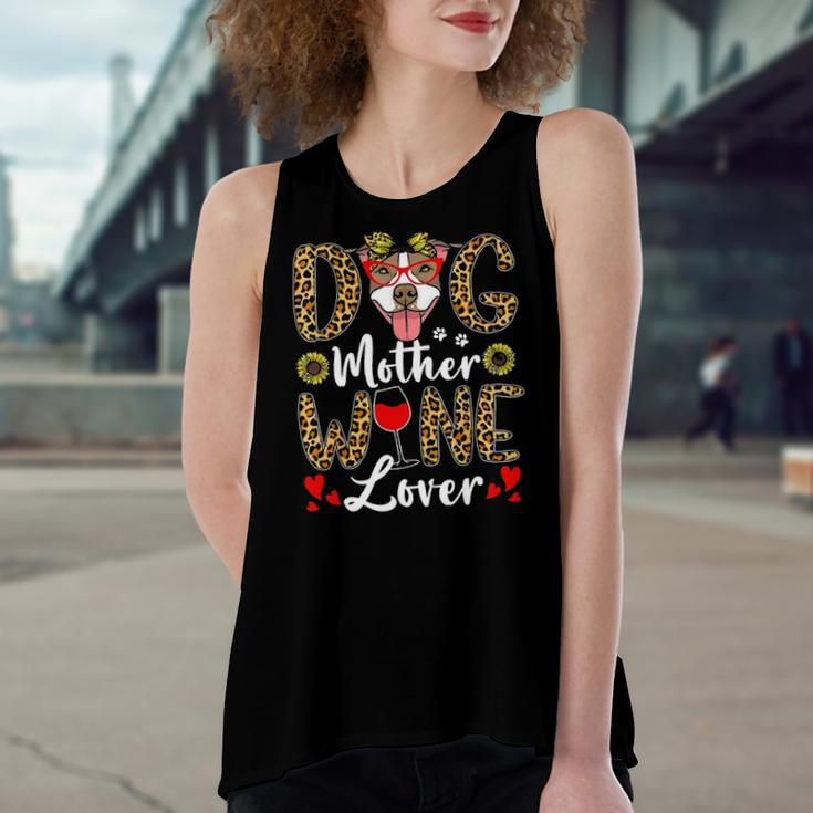 Dog Mother Wine Lover Shirt Dog Mom Wine Women's Loose Tank Top