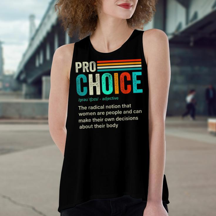 Pro Choice Definition Feminist Womens Rights Retro Vintage Women's Loose Fit Open Back Split Tank Top