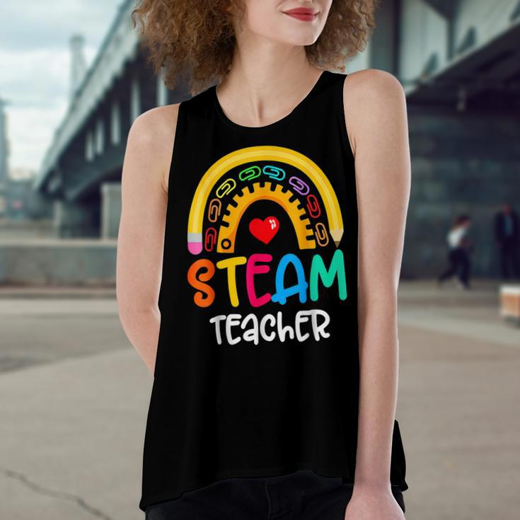 Steam Teacher Squad Team Crew Back To School Stem Special Women's Loose Fit Open Back Split Tank Top