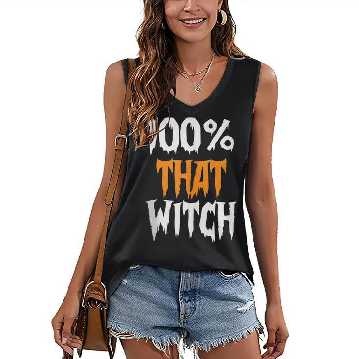 100 That Witch Halloween - Witch Music Lyrics Women's Vneck Tank Top