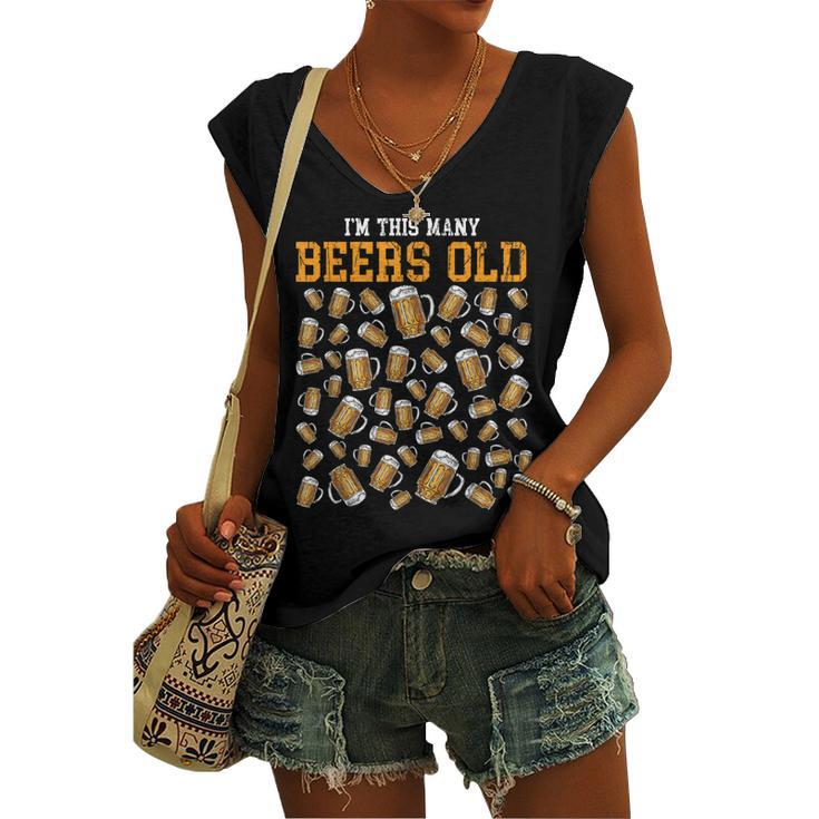 50 Years Old Birthday Im This Many Beers Old Drinking Women's Vneck Tank Top