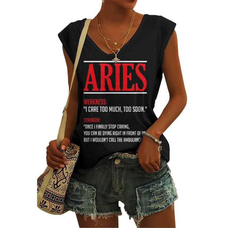 Aries Facts Saying Astrology Horoscope Birthday Women's Vneck Tank Top
