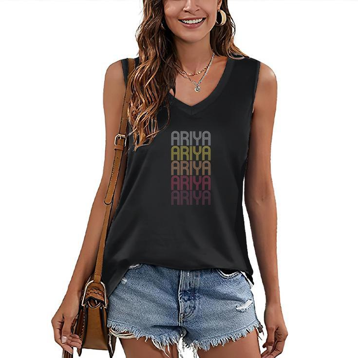 Ariya Personalized First Name Surname  Women's V-neck Casual Sleeveless Tank Top