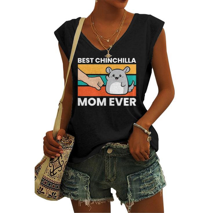 Best Chinchilla Mom Ever Pet Chinchilla Women's V-neck Tank Top