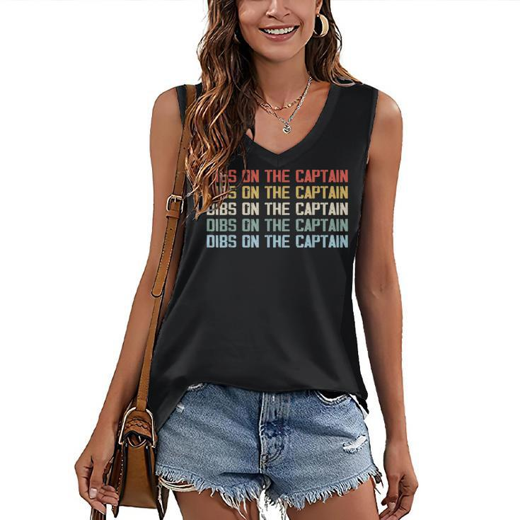 Captains Wife Dibs On The Captain Funny Boating Quote  Women's V-neck Casual Sleeveless Tank Top