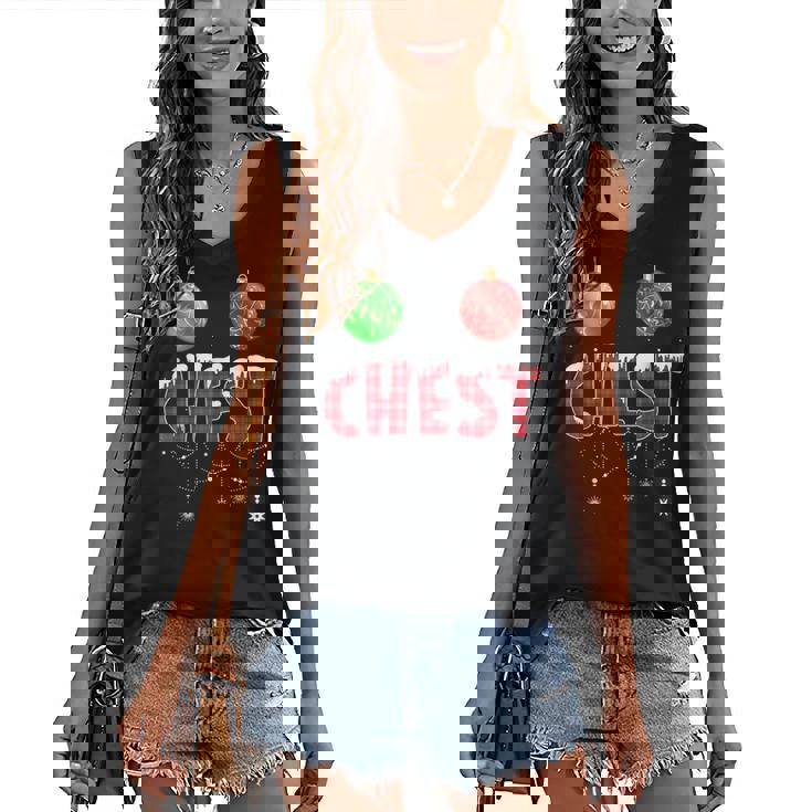 Chest Nuts Christmas Funny Matching Couple Chestnuts Women's V-neck Casual Sleeveless Tank Top