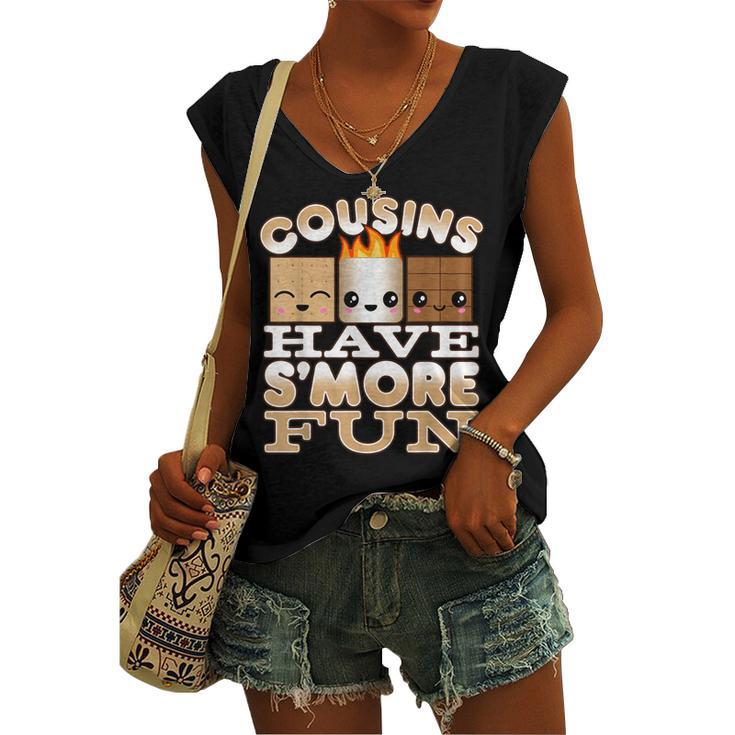 Family Camping For Kids Cousins Have Smore Fun Women's Vneck Tank Top