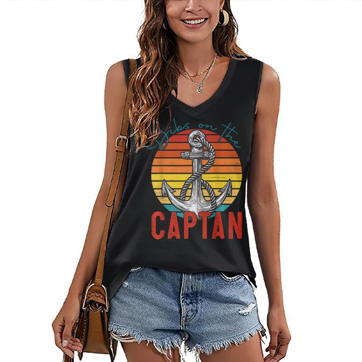 Funny Captain Wife Dibs On The Captain Vintage  V2 Women's V-neck Casual Sleeveless Tank Top
