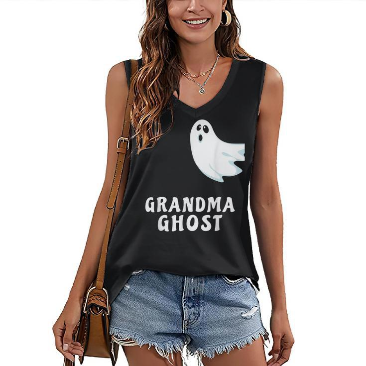 Grandma Ghost Funny Spooky Halloween Ghost Halloween Mom  Women's V-neck Casual Sleeveless Tank Top