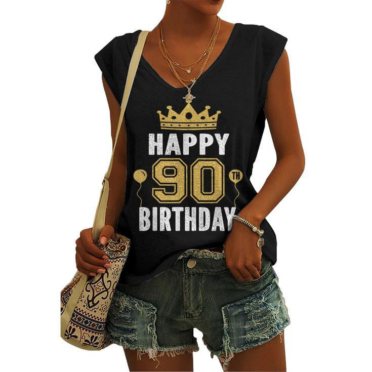Happy 90Th Birthday Idea For 90 Years Old Man And Woman Women's Vneck Tank Top
