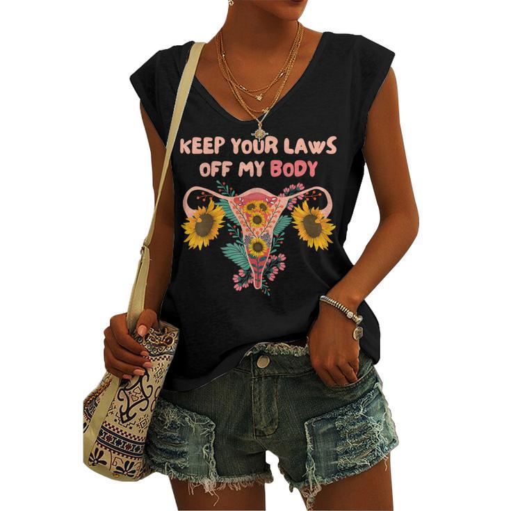 Keep Your Laws Off My Body Pro Choice Feminist Rights V2 Women's Vneck Tank Top