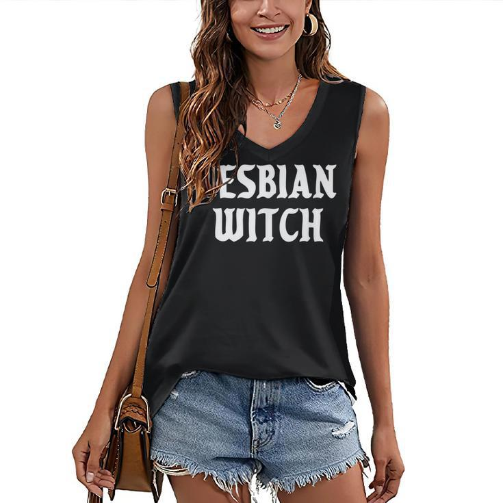 Lesbian Witch Lgbtq Gay Pride Halloween Women's Vneck Tank Top