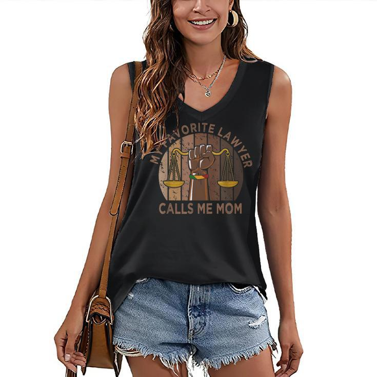 My Favorite Lawyer Calls Me Mom Melanin Mom Mothers Day  Women's V-neck Casual Sleeveless Tank Top