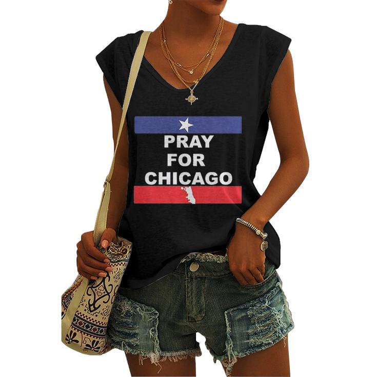 Nice Pray For Chicago Chicao Shooting Women's Vneck Tank Top