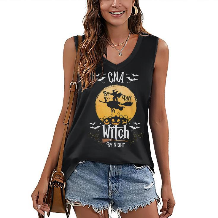 Nursing Assistant Halloween Cna By Day Witch By Night Women's Vneck Tank Top