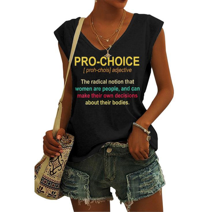 Womens Pro Choice Definition Womens Rights Feminist Retro Women's Vneck Tank Top