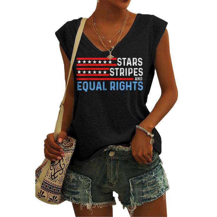 Pro Choice Feminist 4Th Of July - Stars Stripes Equal Rights Women's Vneck Tank Top