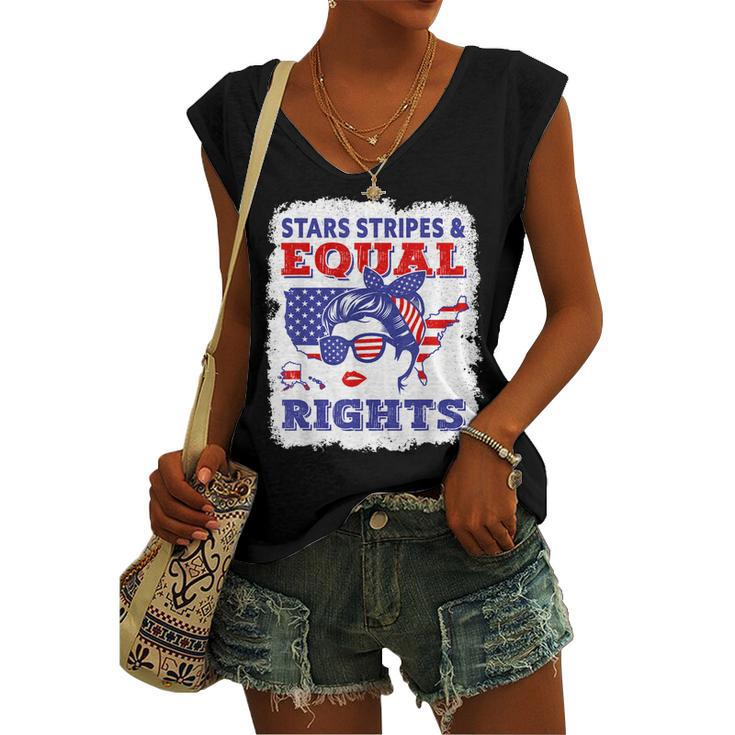 Womens Right Pro Choice Feminist Stars Stripes Equal Rights Women's Vneck Tank Top