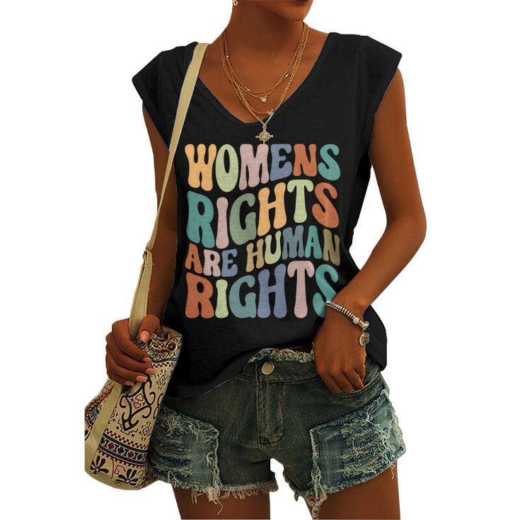 Womens Rights Are Human Rights Hippie Style Pro Choice V2 Women's Vneck Tank Top