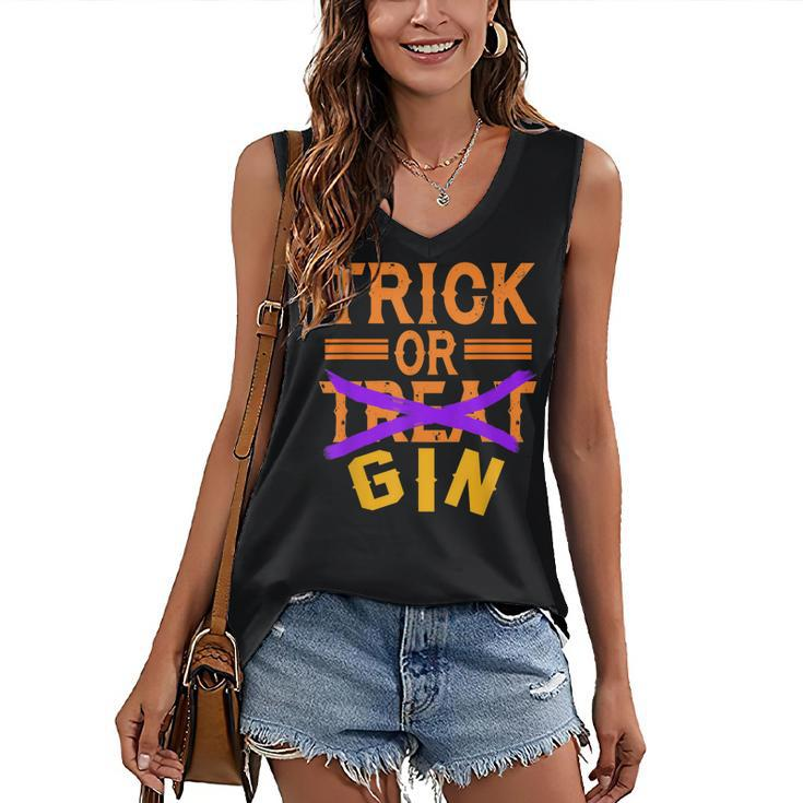 Trick Or Treat Gin Halloween Costume Women's Vneck Tank Top