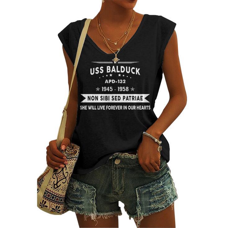 Uss Balduck Apd Women's V-neck Casual Sleeveless Tank Top