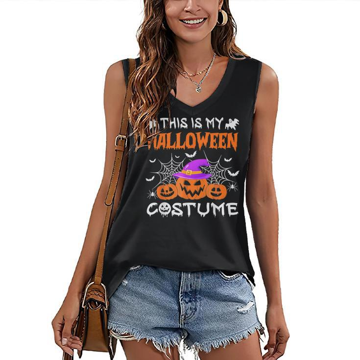 Vintage This Is My Halloween Costume Apparel Funny Retro  Women's V-neck Casual Sleeveless Tank Top