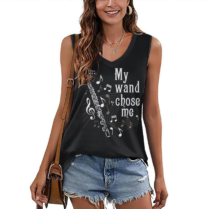 My Wand Chose Me - Flute Player Flutist Marching Band Music Women's Vneck Tank Top