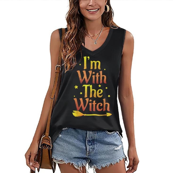 Im With The Witch Halloween Couple Matching Costume Women's Vneck Tank Top
