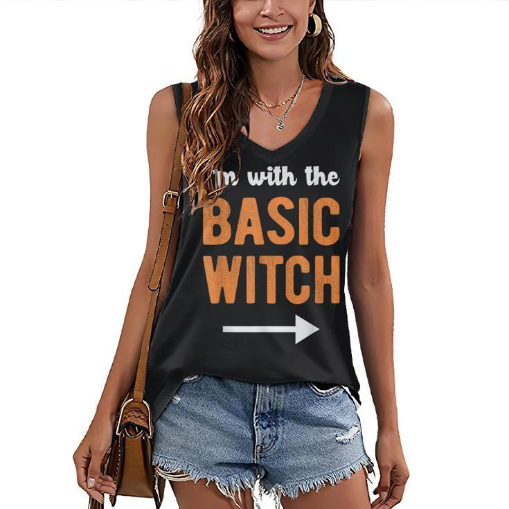 Im With The Basic Witch Matching Couple Halloween Costume Women's Vneck Tank Top