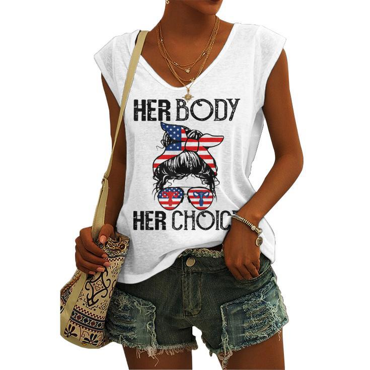 Her Body Her Choice Pro Choice Feminist V3 Women's Vneck Tank Top