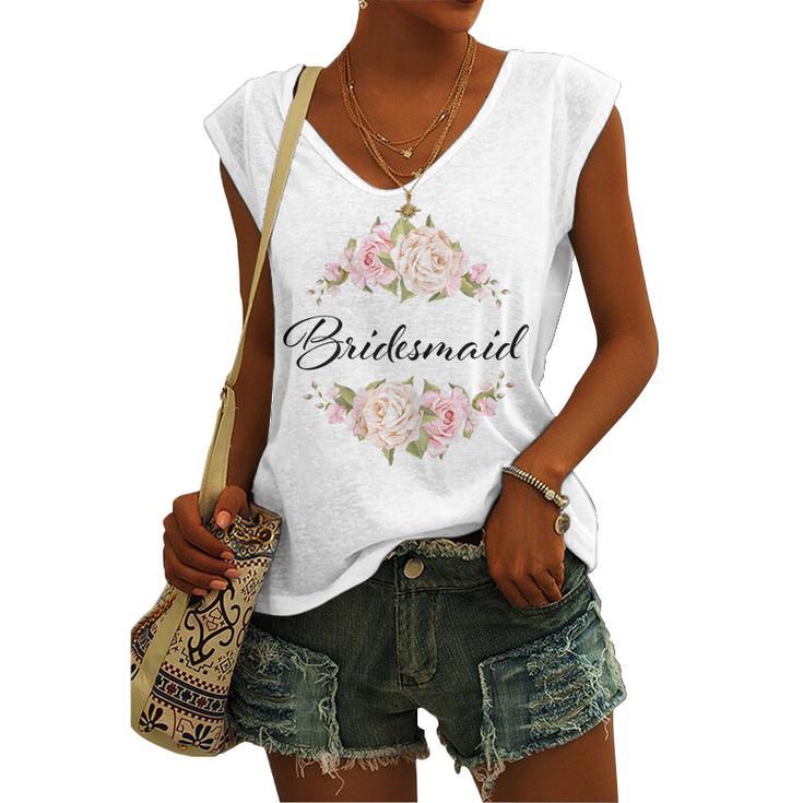 Womens Bride Squad Bachelorette Party Bridal Shower Bridesmaid V2 Women's Vneck Tank Top