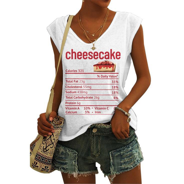 Cheesecake Nutrition Facts Thanksgiving Christmas V3 Women's Vneck Tank Top