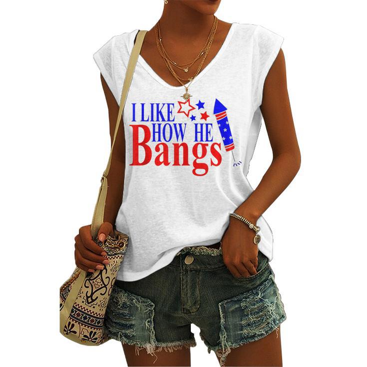 Couples 4Th Of July For Her I Like How He Bangs Women's Vneck Tank Top