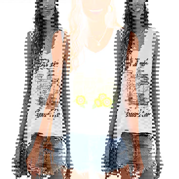 I Eat Local Because I Can Sunflower Women's V-neck Casual Sleeveless Tank Top