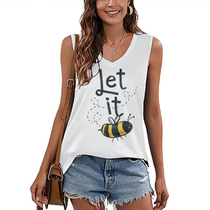 Let It Bee Happy Honey Bee Keeper Costume Mens Womens Kids  Women's V-neck Casual Sleeveless Tank Top