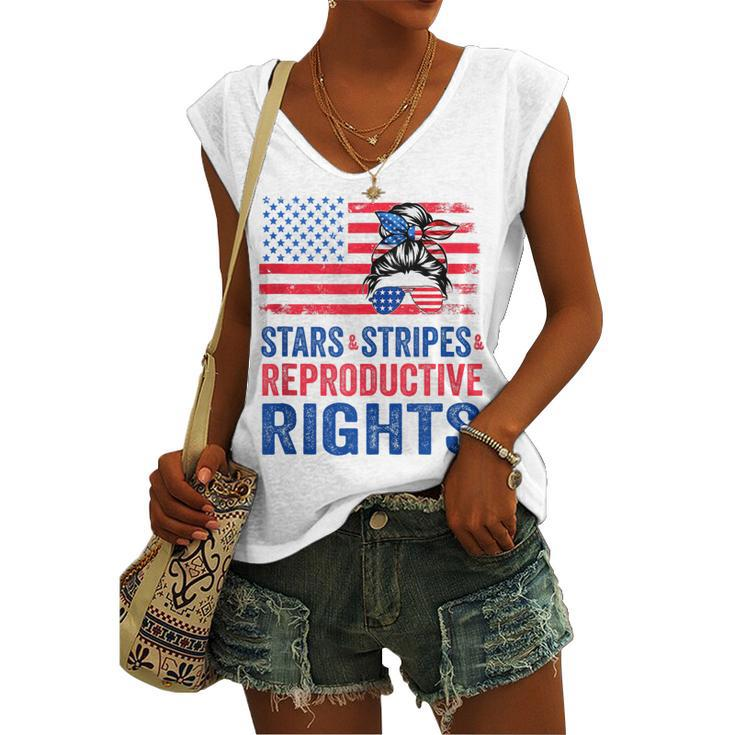 Patriotic 4Th Of July Stars Stripes Reproductive Right V2 Women's Vneck Tank Top