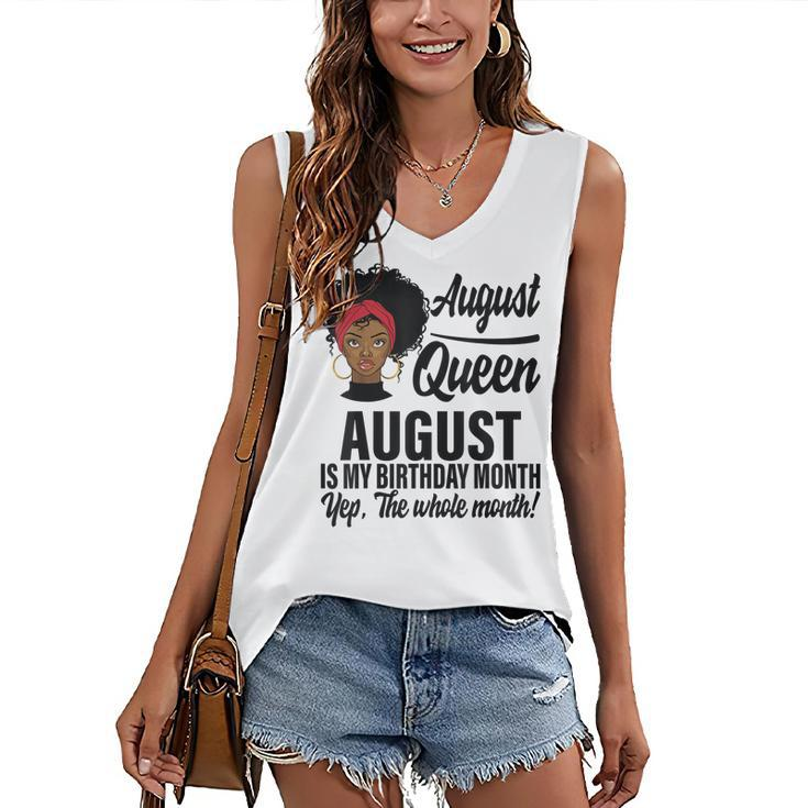 Queen August Is My Birthday Yes The Whole Month Birthday  V2 Women's V-neck Casual Sleeveless Tank Top