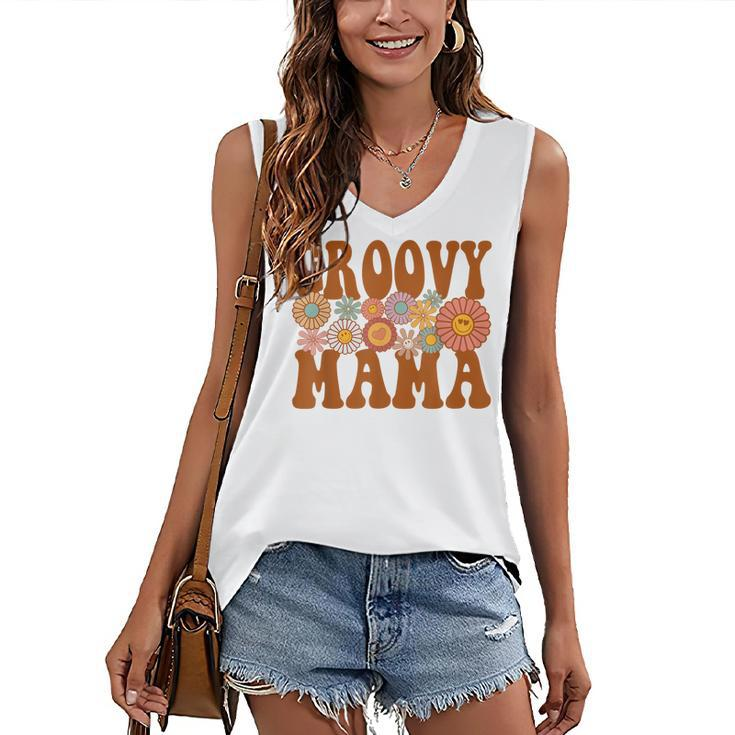 Retro Groovy Mama Matching Family 1St Birthday Party Women's Vneck Tank Top