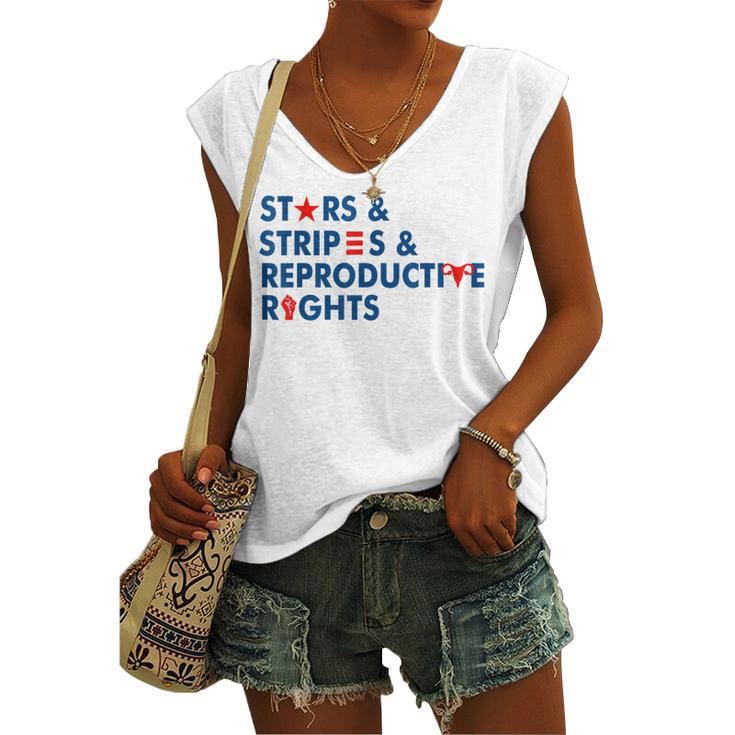 Stars & Stripes & Reproductive Rights 4Th Of July V5 Women's Vneck Tank Top