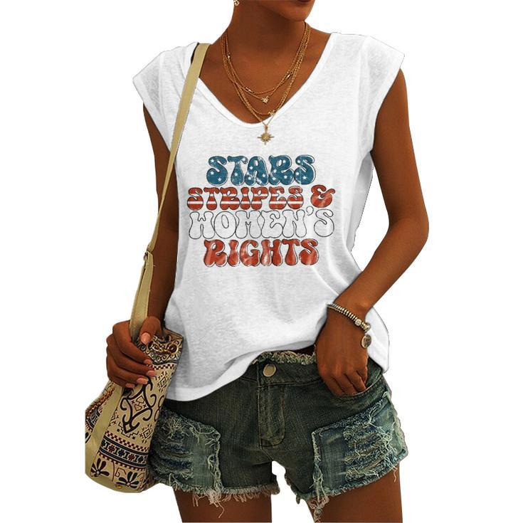 Stars Stripes Women&8217S Rights Patriotic 4Th Of July Pro Choice 1973 Protect Roe Women's V-neck Tank Top