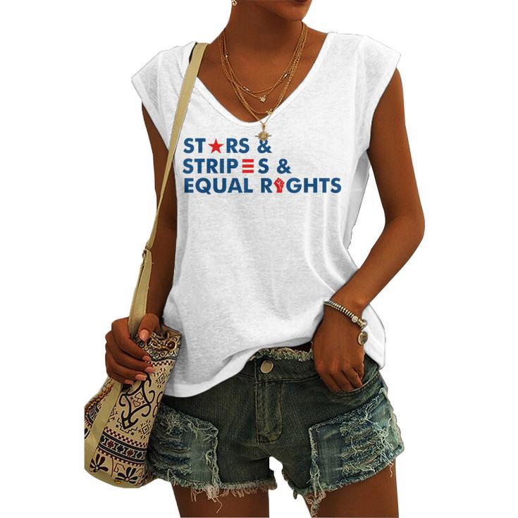 Stars Stripes And Equal Rights 4Th Of July Patriotic V2 Women's Vneck Tank Top