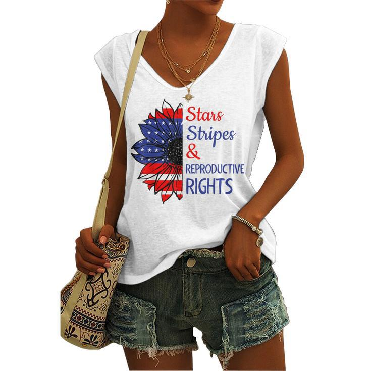 Stars Stripes Reproductive Rights American Flag 4Th Of July V7 Women's Vneck Tank Top