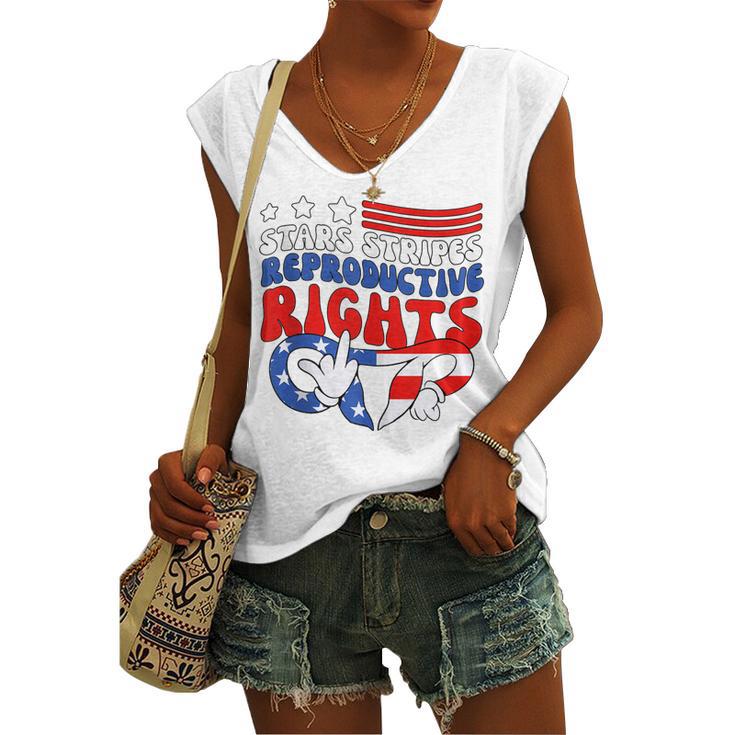 Stars Stripes Reproductive Rights Patriotic 4Th Of July V18 Women's Vneck Tank Top