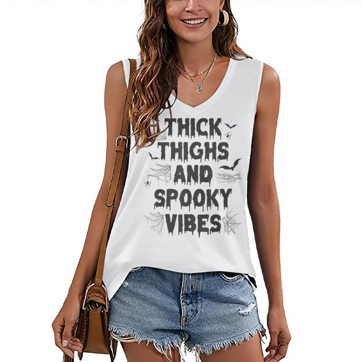 Thick Thighs And Spooky Vibes The Original Halloween Women's Vneck Tank Top