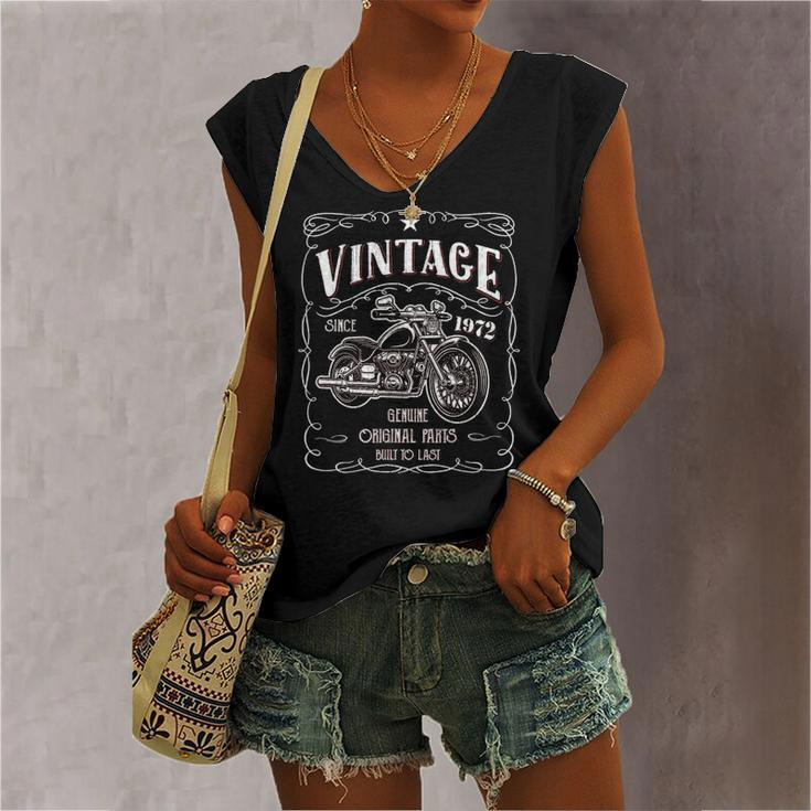 50Th Birthday 1972 Vintage Classic Motorcycle 50 Years Women's V-neck Tank Top