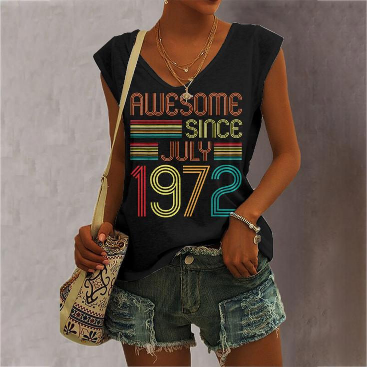 Awesome Since July 1972 Vintage 50Th Birthday 50 Years Old Women's Vneck Tank Top